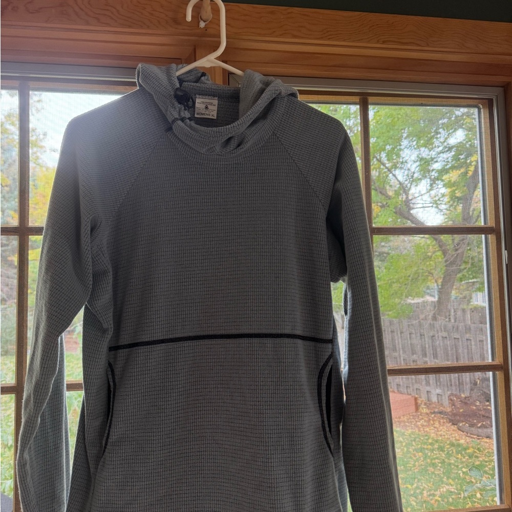 Melanzana Woman’s Gray Micro grid Hoodie